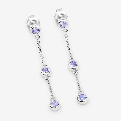 0.60 Carat Genuine Tanzanite .925 Sterling Silver Earrings Bids.com