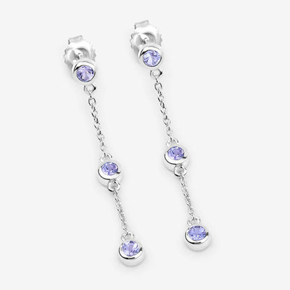 0.60 Carat Genuine Tanzanite .925 Sterling Silver Earrings Bids.com