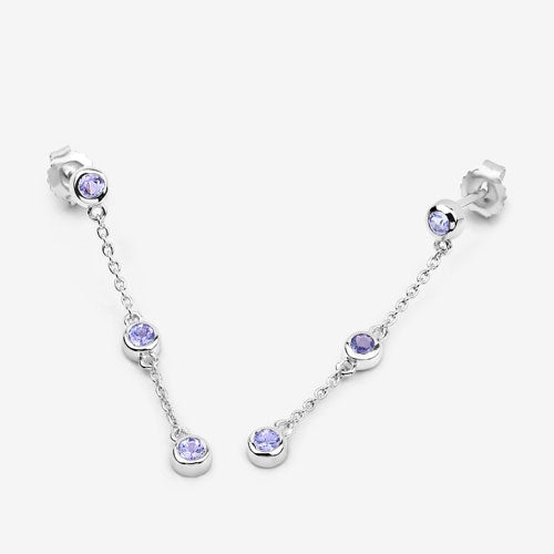 0.60 Carat Genuine Tanzanite .925 Sterling Silver Earrings Bids.com