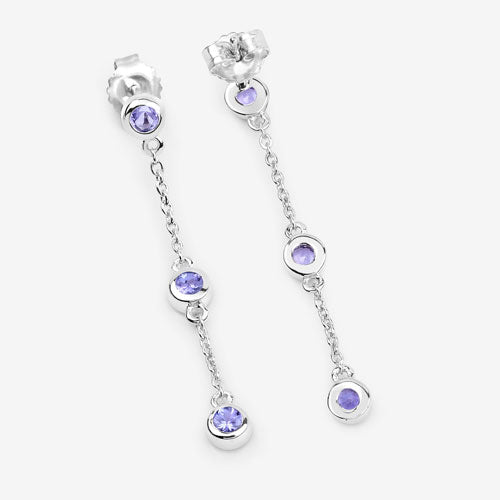0.60 Carat Genuine Tanzanite .925 Sterling Silver Earrings Bids.com