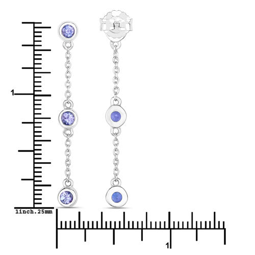 0.60 Carat Genuine Tanzanite .925 Sterling Silver Earrings Bids.com