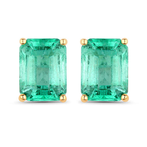 2.75 Carat Genuine Ethiopian Emerald 14K Yellow Gold Earrings Bids.com