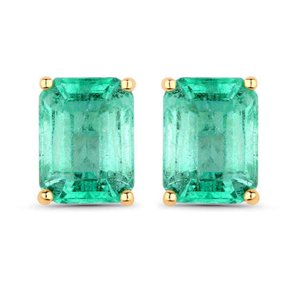 2.75 Carat Genuine Ethiopian Emerald 14K Yellow Gold Earrings Bids.com