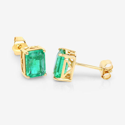 2.75 Carat Genuine Ethiopian Emerald 14K Yellow Gold Earrings Bids.com