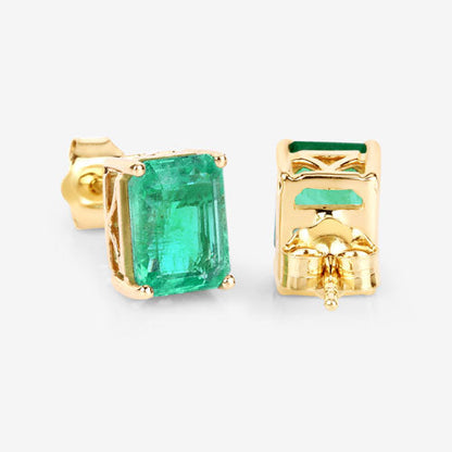 2.75 Carat Genuine Ethiopian Emerald 14K Yellow Gold Earrings Bids.com