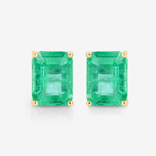 2.75 Carat Genuine Ethiopian Emerald 14K Yellow Gold Earrings Bids.com
