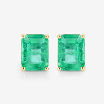 2.75 Carat Genuine Ethiopian Emerald 14K Yellow Gold Earrings Bids.com