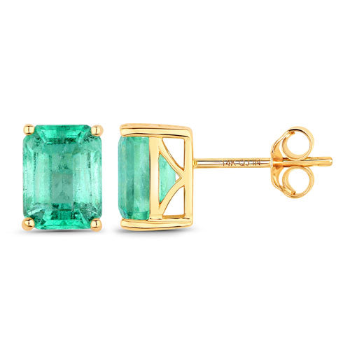 2.75 Carat Genuine Ethiopian Emerald 14K Yellow Gold Earrings Bids.com