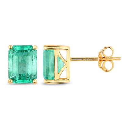 2.75 Carat Genuine Ethiopian Emerald 14K Yellow Gold Earrings Bids.com