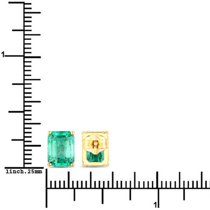 2.75 Carat Genuine Ethiopian Emerald 14K Yellow Gold Earrings Bids.com