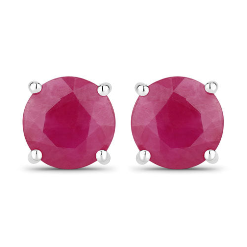 0.86 Carat Genuine Ruby 14K White Gold Earrings Bids.com
