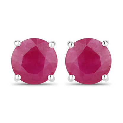 0.86 Carat Genuine Ruby 14K White Gold Earrings Bids.com
