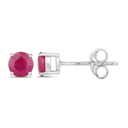 0.86 Carat Genuine Ruby 14K White Gold Earrings Bids.com