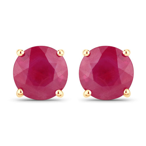 0.86 Carat Genuine Ruby 14K Yellow Gold Earrings Bids.com