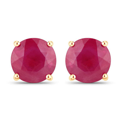 0.86 Carat Genuine Ruby 14K Yellow Gold Earrings Bids.com