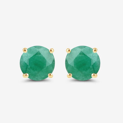 0.72 Carat Genuine Zambian Emerald 10K Yellow Gold Earrings Bids.com