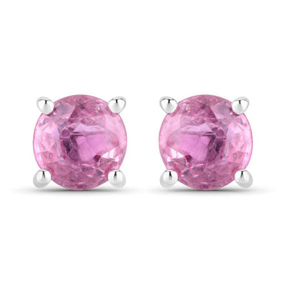 1.30 Carat Genuine Pink Sapphire 10K White Gold Earrings Bids.com