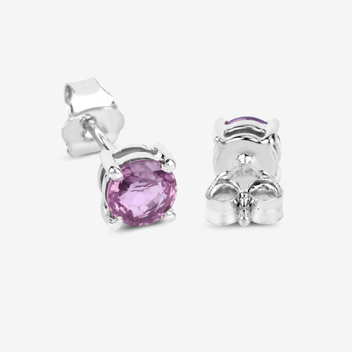 1.30 Carat Genuine Pink Sapphire 10K White Gold Earrings Bids.com