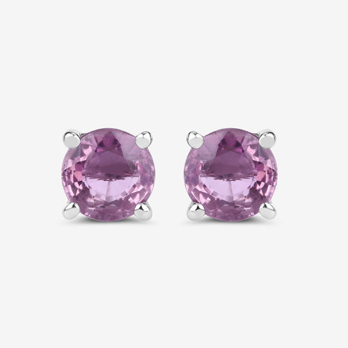 1.30 Carat Genuine Pink Sapphire 10K White Gold Earrings Bids.com