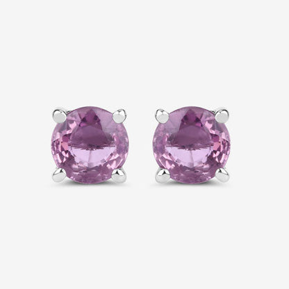 1.30 Carat Genuine Pink Sapphire 10K White Gold Earrings Bids.com