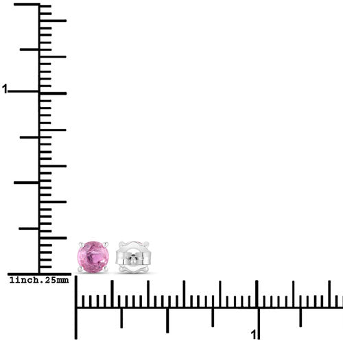 1.30 Carat Genuine Pink Sapphire 10K White Gold Earrings Bids.com