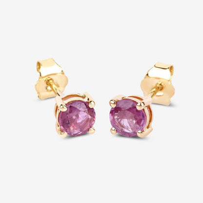 1.30 Carat Genuine Pink Sapphire 10K Yellow Gold Earrings Bids.com