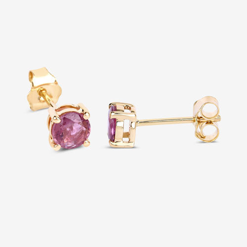 1.30 Carat Genuine Pink Sapphire 10K Yellow Gold Earrings Bids.com