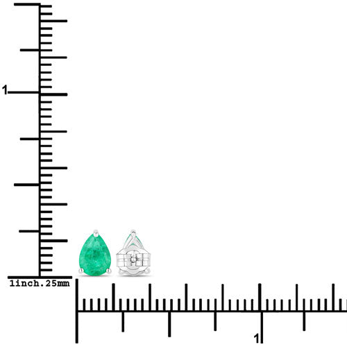 0.70 Carat Genuine Zambian Emerald 14K White Gold Earrings Bids.com