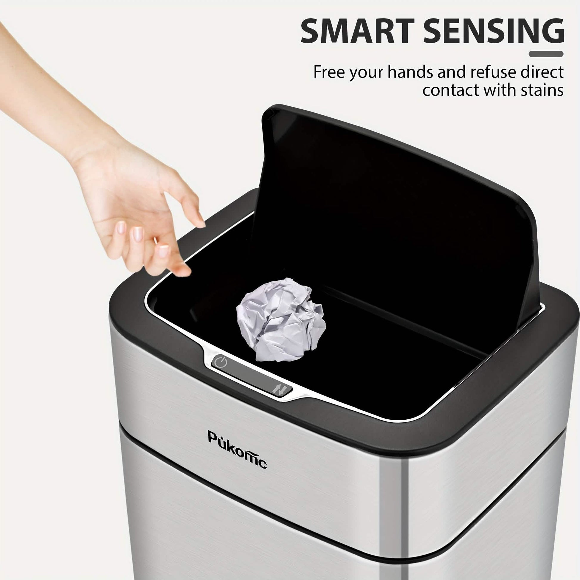 Automatic Stainless Steel Sensor Trash Can – Hands-free Quiet Close & Odor-Control System DailySale