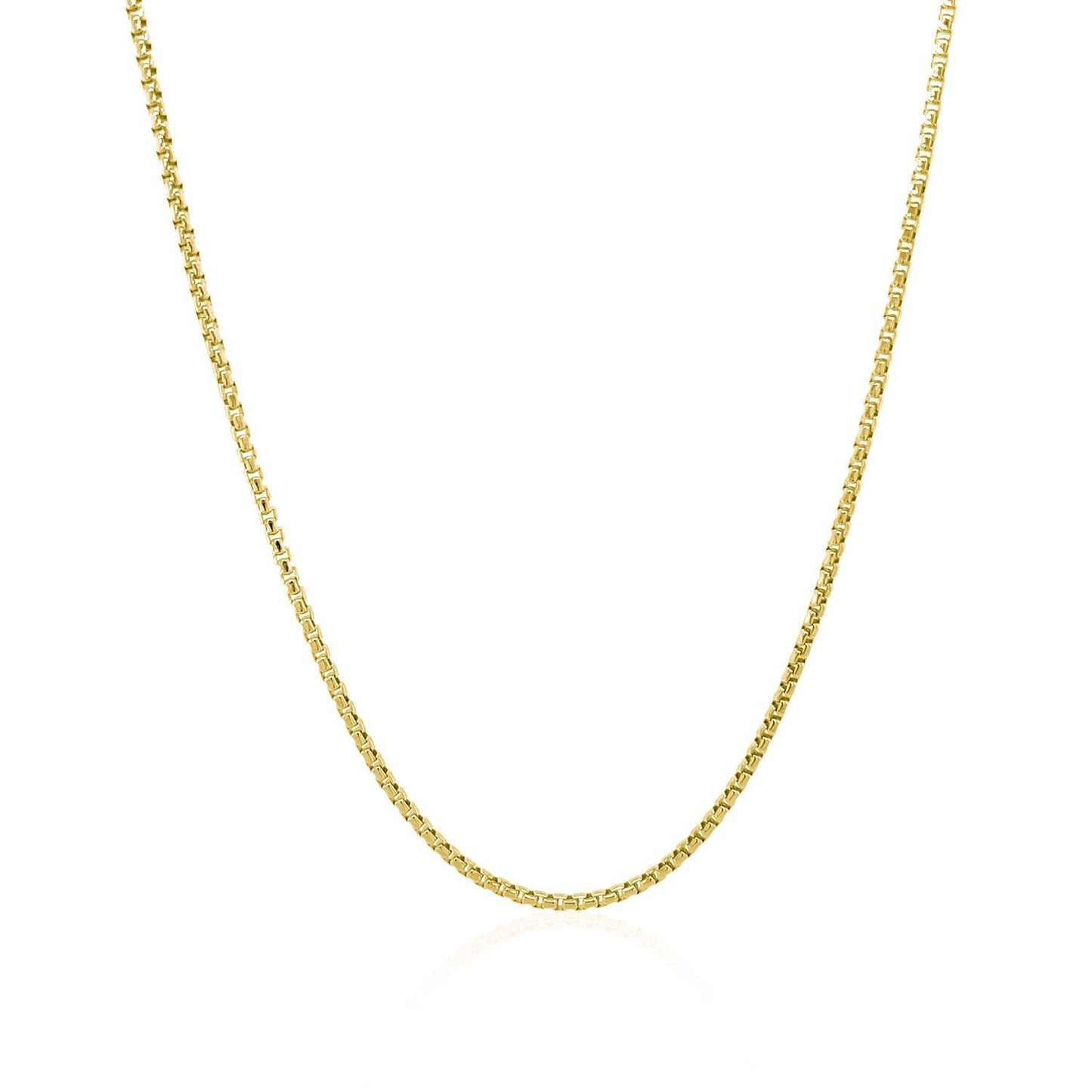 14k Yellow Gold Round Box Chain 1.35 mm Bids.com