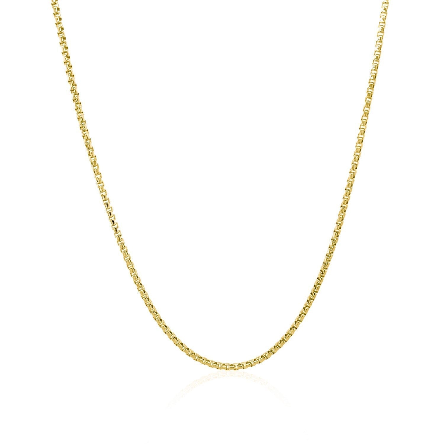 14k Yellow Gold Round Box Chain 1.35 mm Bids.com