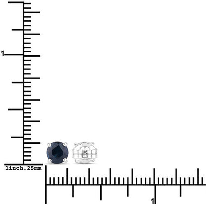 1.30 Carat Genuine Blue Sapphire 14K White Gold Earrings Bids.com