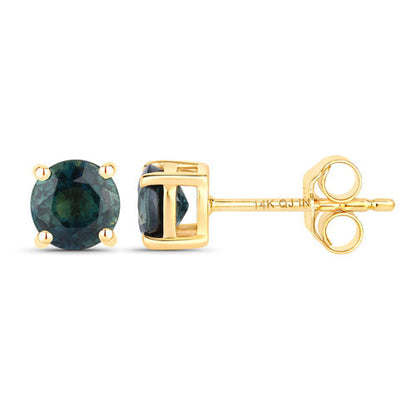 1.30 Carat Genuine Blue Sapphire 14K Yellow Gold Earrings Bids.com