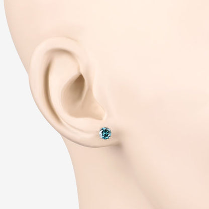 0.81 Carat Genuine Blue Diamond 14K White Gold Earrings Bids.com