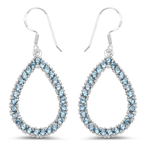 4.32 Carat Genuine London Blue Topaz .925 Sterling Silver Earrings Bids.com