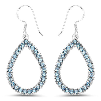 4.32 Carat Genuine London Blue Topaz .925 Sterling Silver Earrings Bids.com