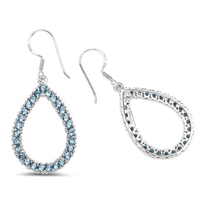 4.32 Carat Genuine London Blue Topaz .925 Sterling Silver Earrings Bids.com