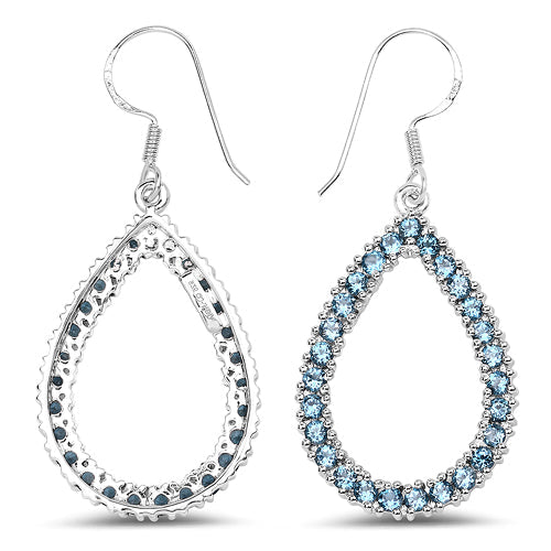 4.32 Carat Genuine London Blue Topaz .925 Sterling Silver Earrings Bids.com