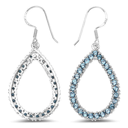 4.32 Carat Genuine London Blue Topaz .925 Sterling Silver Earrings Bids.com