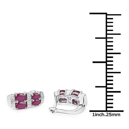 3.20 Carat Glass Filled Ruby .925 Sterling Silver Earrings Bids.com
