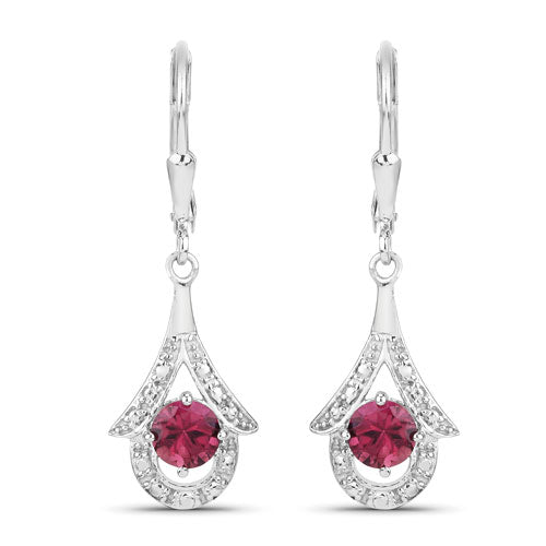 1.20 Carat Genuine Pink Tourmaline .925 Sterling Silver Earrings Bids.com