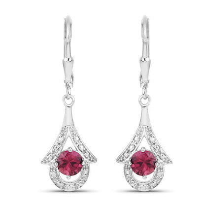 1.20 Carat Genuine Pink Tourmaline .925 Sterling Silver Earrings Bids.com