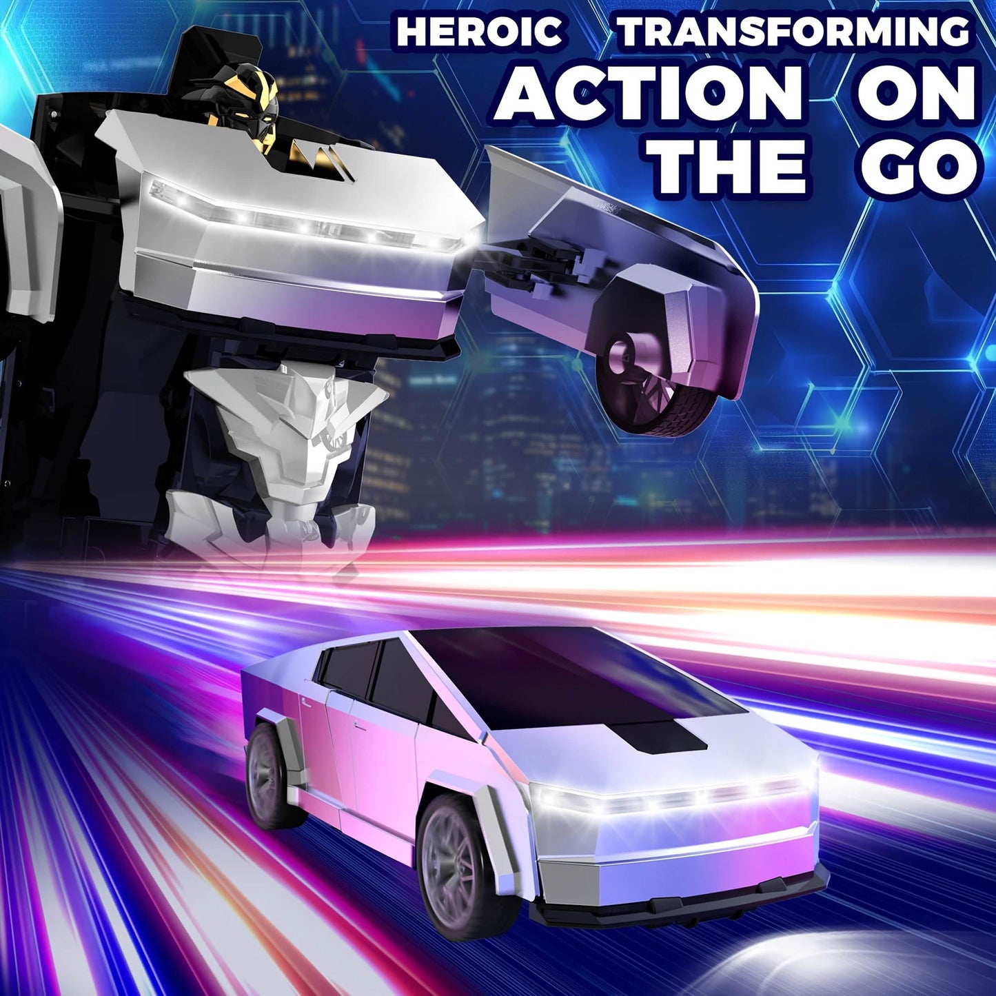 2.4GHz Remote Control Off-Road Car – Robot Transforming, LED Lights DailySale