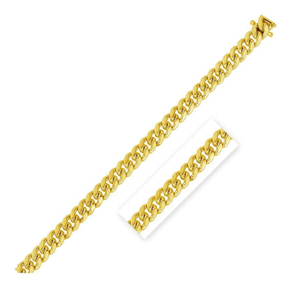 3.9mm 10k Yellow Gold Classic Miami Cuban Solid Chain Bids.com