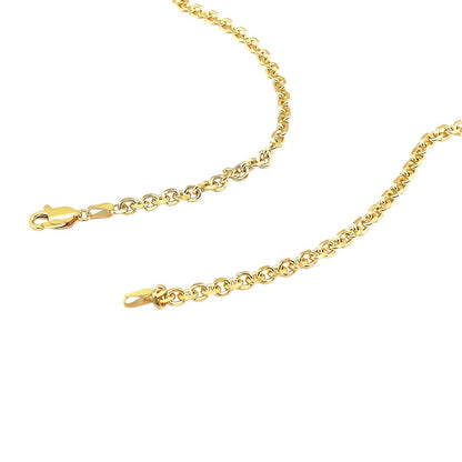 4.0mm 14k Yellow Gold Diamond Cut Cable Link Chain Bids.com