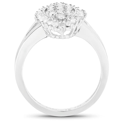 0.62 Carat Genuine White Diamond .925 Sterling Silver Ring Bids.com