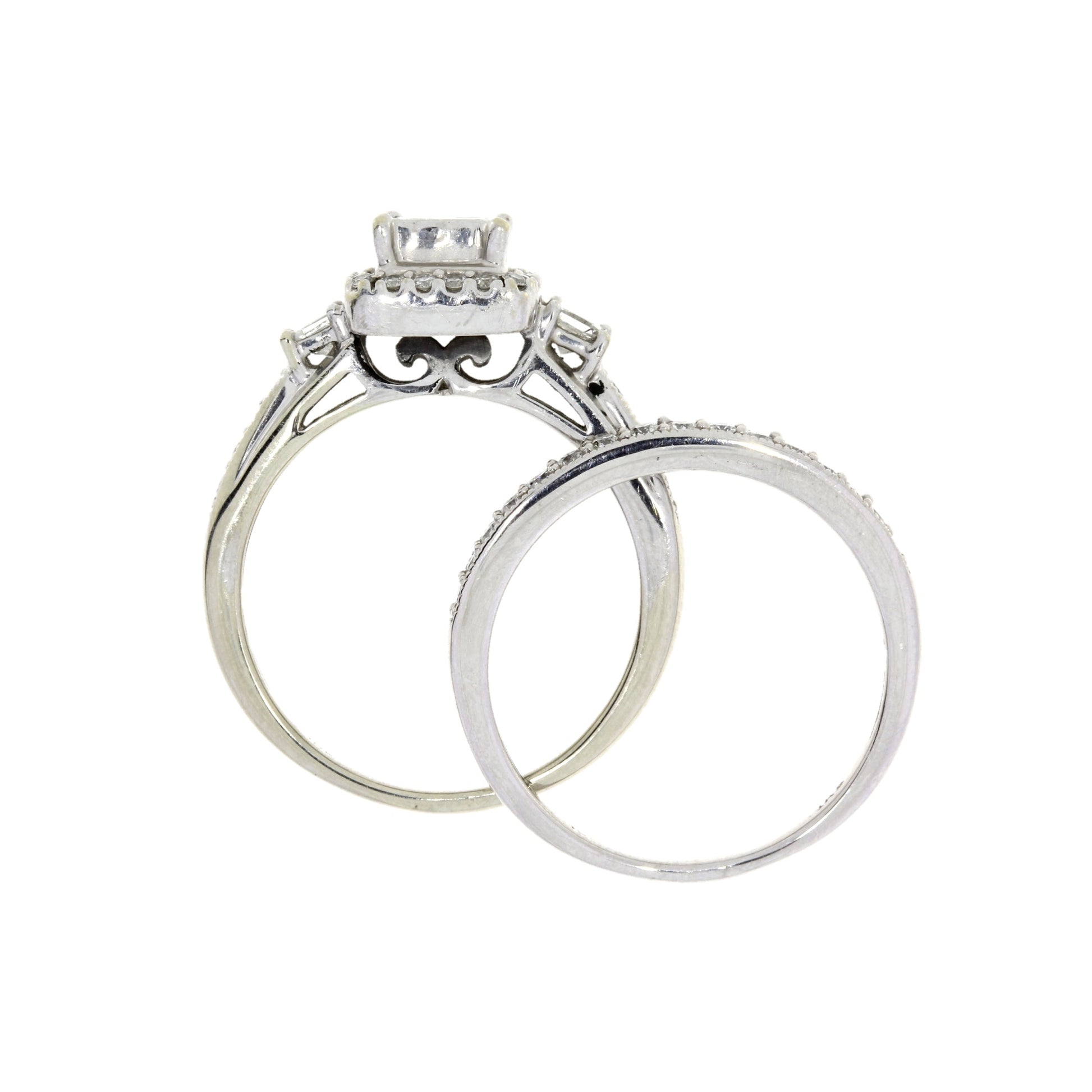 1.00ct Diamond Engagement Ring Set 10KT White Gold Bids.com