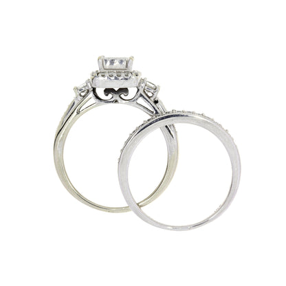 1.00ct Diamond Engagement Ring Set 10KT White Gold Bids.com