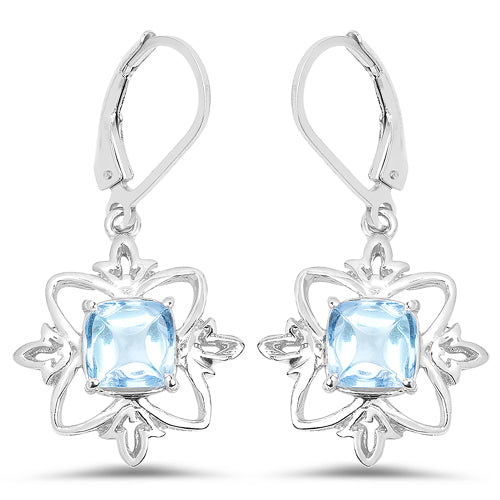 5.30 Carat Genuine Swiss Blue Topaz .925 Sterling Silver Earrings Bids.com