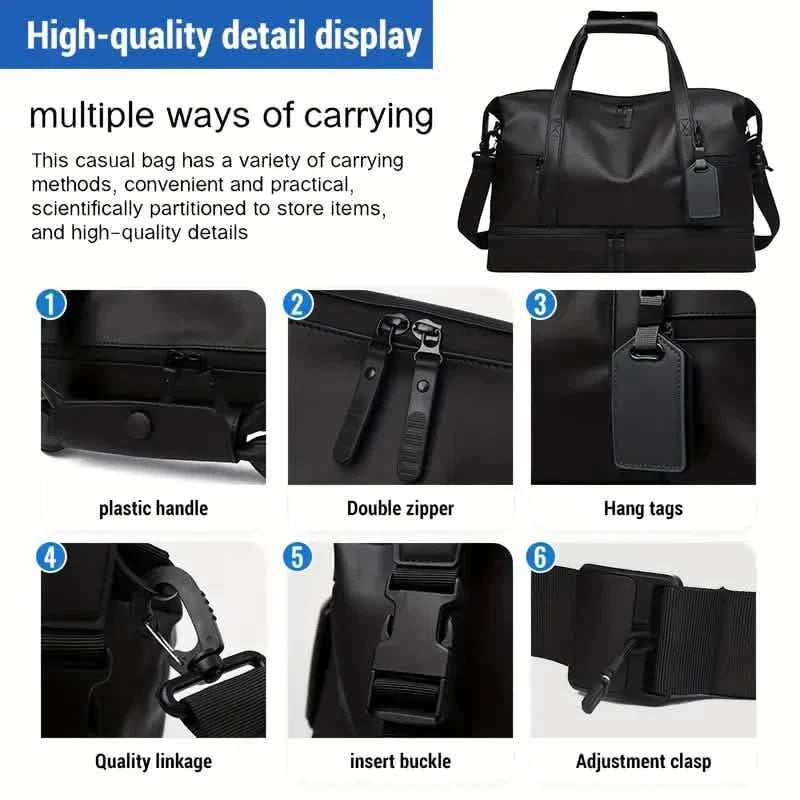 Durable Large Weekender Bag with Shoe Compartment DailySale